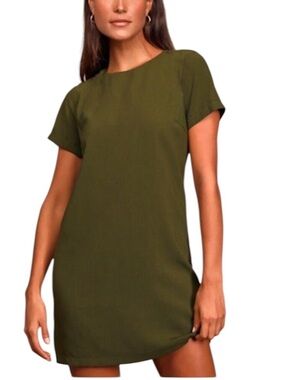 Lulus Simply Classic Short Sleeve Shift and Shout Dress, Size L